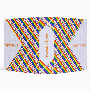 Gay Pride Flag LGBTQ Tiled 3 Ring Binder