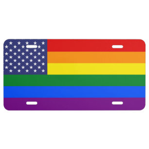 "GAY PRIDE FLAG" LICENSE PLATE