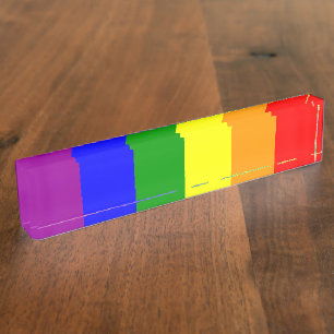 Gay Pride Flag Nameplate