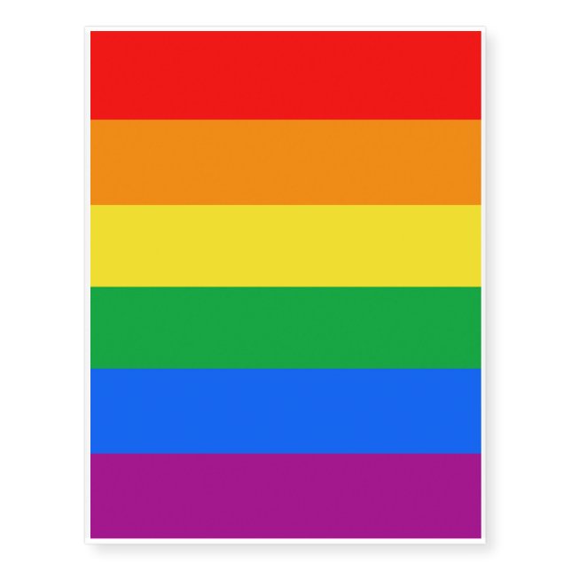 Gay Pride Flag Official Temporary Tattoos (Front)