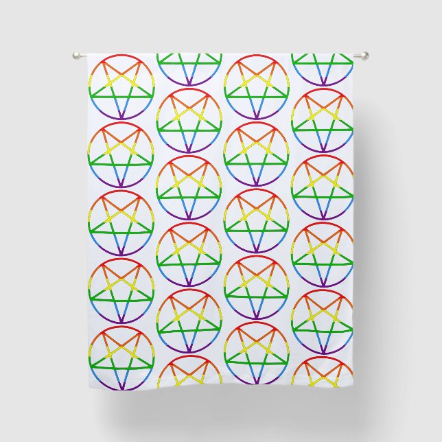 gay pride flag pentagram rainbow blackout curtains (Front)
