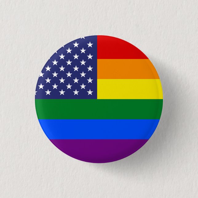 "GAY PRIDE FLAG" PINBACK BUTTON (Front)