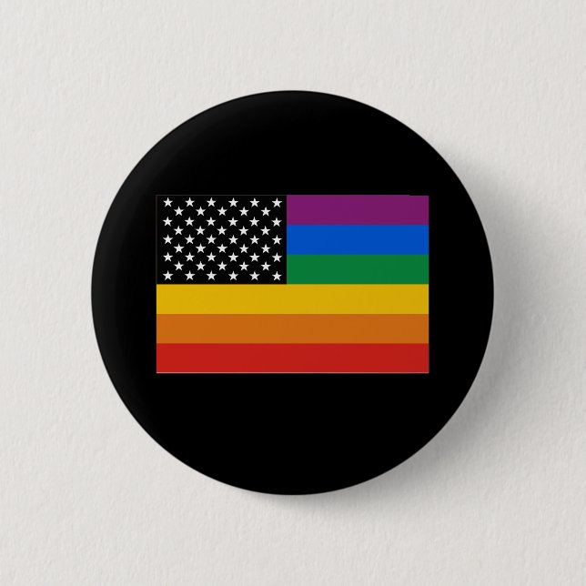Gay Pride Flag Pinback Button (Front)