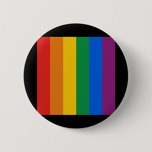 Gay Pride Flag Pinback Button (Front)