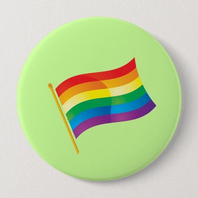 Gay Pride Flag Pinback Button (Front)