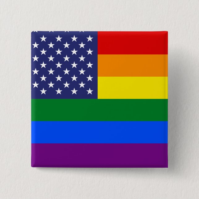 "GAY PRIDE FLAG" PINBACK BUTTON (Front)