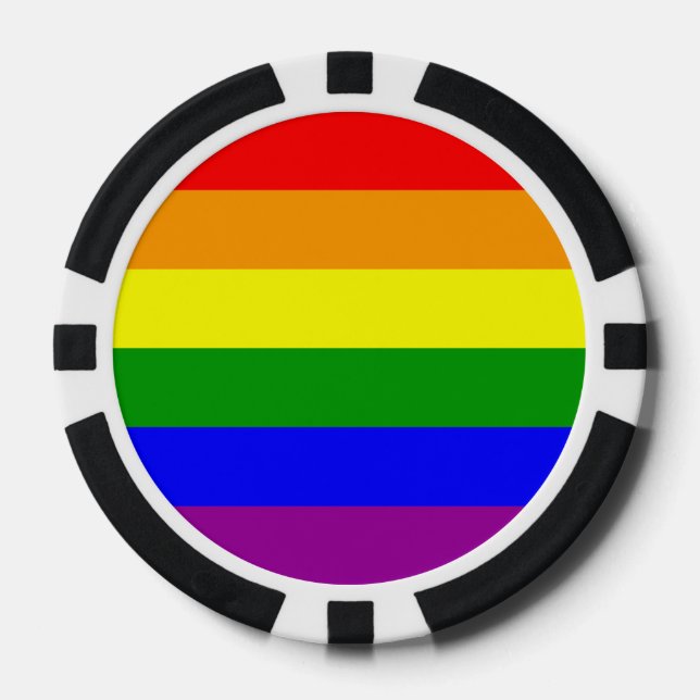 Gay Pride Flag Poker Chips (Front)