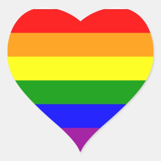 Gay Pride Flag / Rainbow Flag Heart Sticker | Zazzle