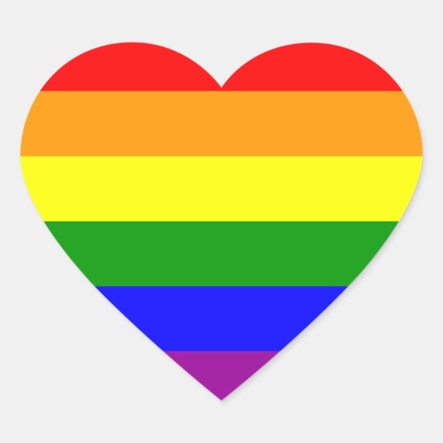 Gay Pride Flag / Rainbow Flag Heart Sticker (Front)