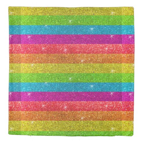 Gay Pride Flag Rainbow Glitter Colors LGBTQIA Duvet Cover