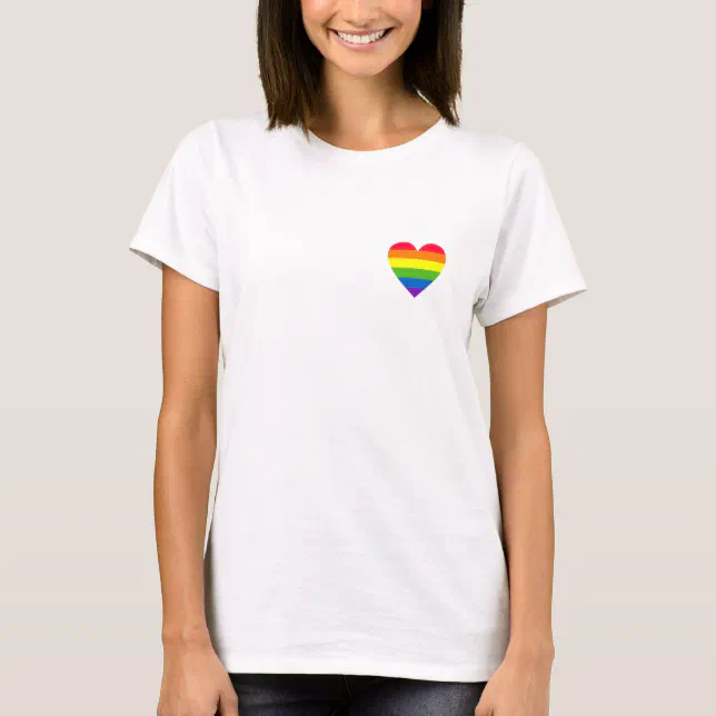  Womens Pride love heart rainbow letters V-Neck T-Shirt :  Clothing, Shoes & Jewelry