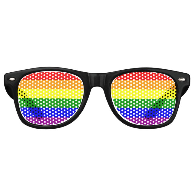 Gay Pride Flag Retro Sunglasses (Front)