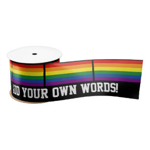 Gay Pride Flag Satin Ribbon