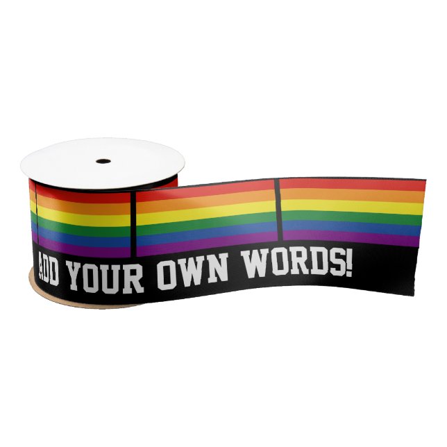 Gay Pride Flag Satin Ribbon (Spool)