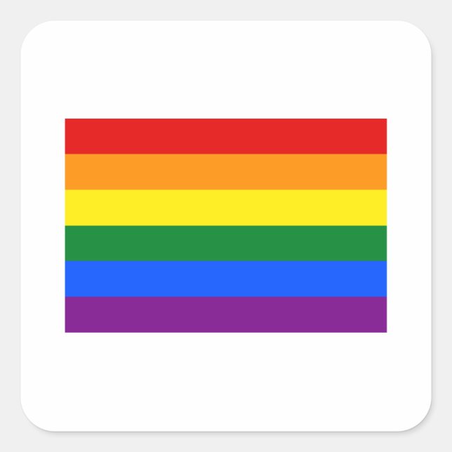 Gay Pride Flag Square Sticker (Front)