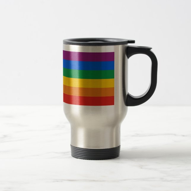 Gay Pride Flag T-shirt Travel Mug (Right)