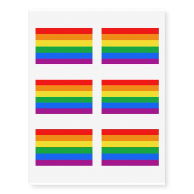 Gay Pride Flag Temporary Tattoos (Front)