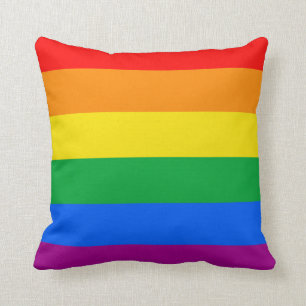 GAY PRIDE FLAG THROW PILLOW