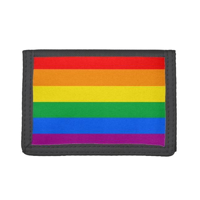 Gay Pride Flag Tri-fold Wallet (Front)