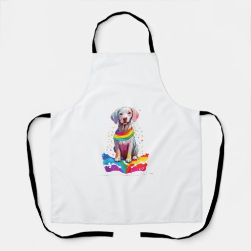 Gay Pride Flag Weimaraner Dog Lover Rainbow Pride  Apron