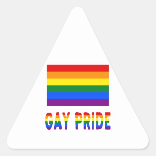 Gay Pride Flag  Words Triangle Sticker