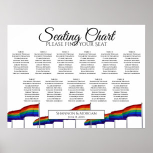 Gay Pride Flags 11 Table Wedding Seating Chart