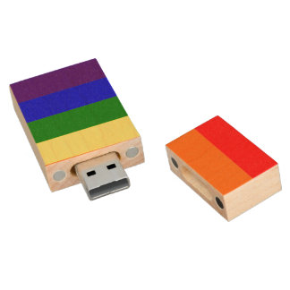 Gay Pride Flashdrive Wood Flash Drive