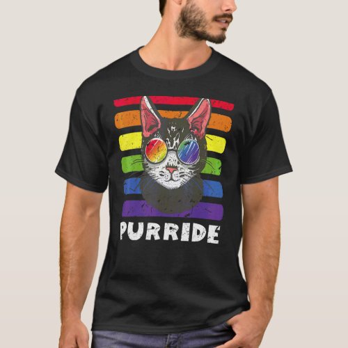 Gay Pride  For Women Men Lgbt Cat Gift Purride T_Shirt