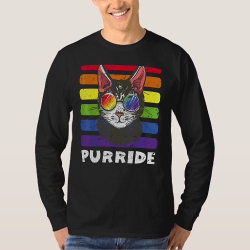 Gay Pride  For Women Men Lgbt Cat Gift Purride T_Shirt