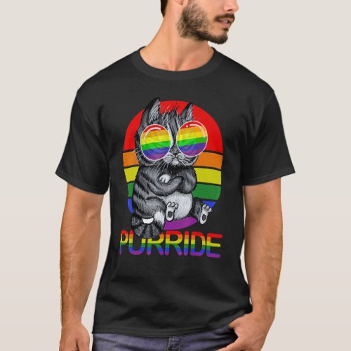 Gay Pride For Women Men Lgbt Daddy Cat Cat  Purrid T_Shirt