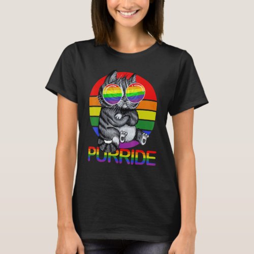 Gay Pride For Women Men Lgbt Daddy Cat Cat  Purrid T_Shirt