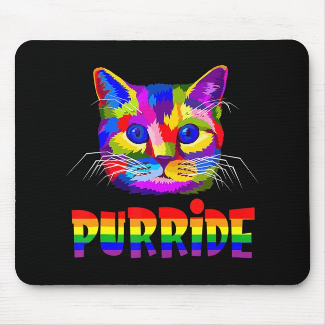 Gay Pride  for Women Men LGBT Daddy Cat Gift Purri Mouse Pad (Front)