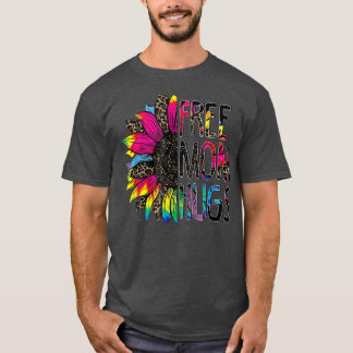 Gay Pride Free Mom Hugs Sunflower Leopard Rainbow T-Shirt