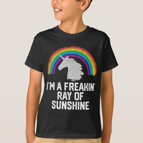 Gay Pride Funny Unicorn Rainbow Retro LGBT LGBTQ V T_Shirt