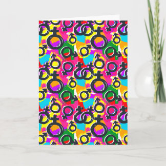 Gay Pride Gender Neon Pattern Card
