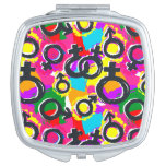Gay Pride Gender Neon Pattern Compact Mirror