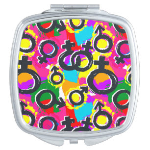 Gay Pride Gender Neon Pattern Compact Mirror