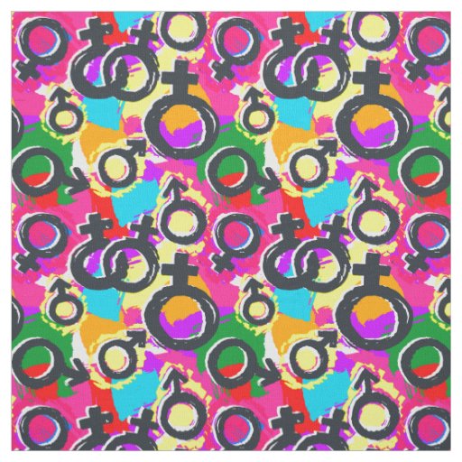 Gay Pride Gender Neon Pattern Fabric