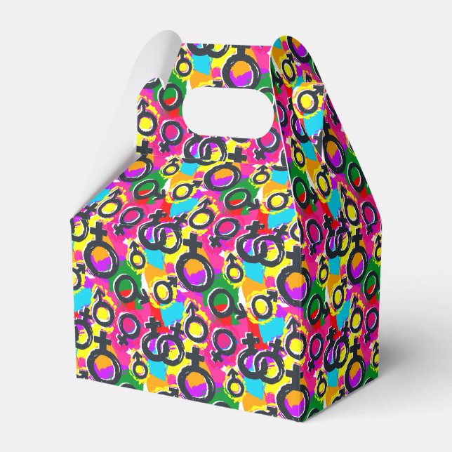 Gay Pride Gender Neon Pattern Favor Boxes (Front Side)