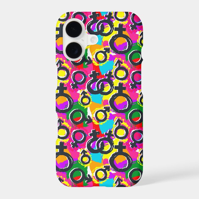 Gay Pride Gender Neon Pattern Iphone Case (Back)