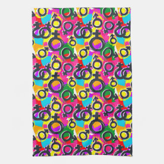 Gay Pride Gender Neon Pattern Kitchen Towel