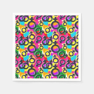 Gay Pride Gender Neon Pattern Napkins