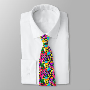 Gay Pride Gender Neon Pattern Neck Tie