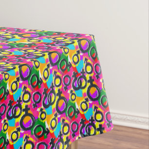Gay Pride Gender Neon Pattern Tablecloth