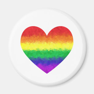 Gay Pride Geometric Rainbow Heart LGBT Love Magnet