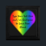 Gay Pride Gift Box Rainbow Love Jewelry Boxes<br><div class="desc">Gay Pride Love Gift Box Customizable Rainbow Love Jewelry Box Personalized Rainbow Love Gift Boxes Gay Pride Rainbow Decor Stylish Custom Same-Sex Wedding Keepsake Box Gifts GBLT Your Name Here Homosexual Men's Keepsake Boxes Accessories for Men Women Home & Office Customizable Homosexual Pride Jewelry Boxes Original Rainbow Love Boxes Gifts...</div>