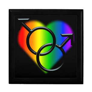 Gay Pride Gift Box Rainbow Man Love Jewelry Boxes