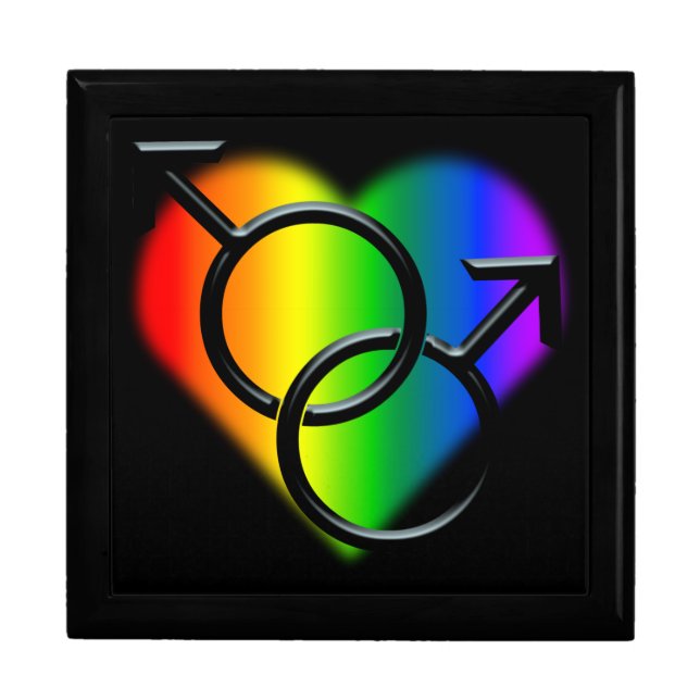 Gay Pride Gift Box Rainbow Man Love Jewelry Boxes (Front)