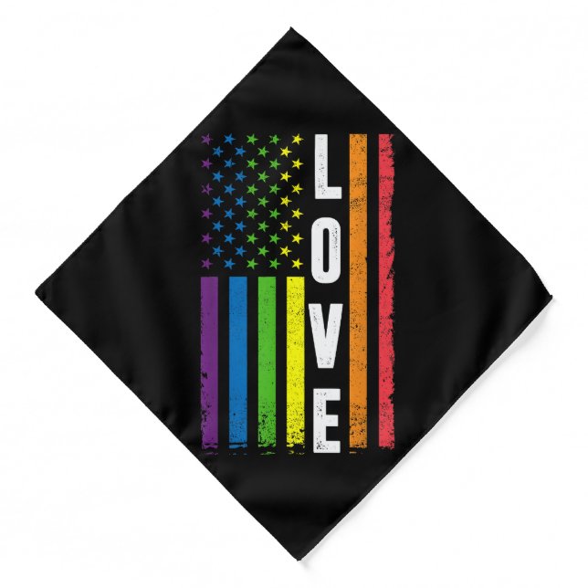 Gay Pride Gifts Men Women LGBT Rainbow Flag Gay Lo Bandana (Front)