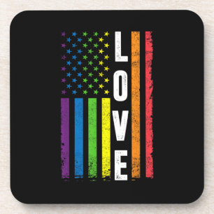 Gay Pride Gifts Men Women LGBT Rainbow Flag Gay Lo Beverage Coaster